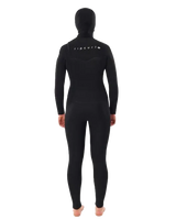 Womens Dawn Patrol 5/4mm Hooded Chest Zip Wetsuit in Black