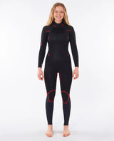 Womens Omega 4/3mm Back Zip Wetsuit in Black