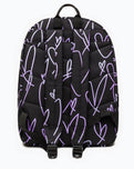 The Hype Glitter Scribble Heart Backpack in Black & Purple