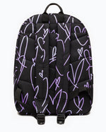 The Hype Glitter Scribble Heart Backpack in Black & Purple