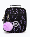 The Hype Glitter Scribble Heart Lunch Box in Black & Purple