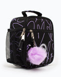 The Hype Glitter Scribble Heart Lunch Box in Black & Purple