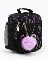The Hype Glitter Scribble Heart Lunch Box in Black & Purple