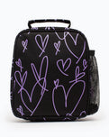 The Hype Glitter Scribble Heart Lunch Box in Black & Purple