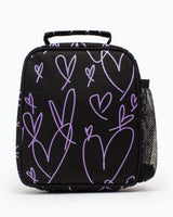 The Hype Glitter Scribble Heart Lunch Box in Black & Purple