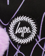 The Hype Glitter Scribble Heart Lunch Box in Black & Purple