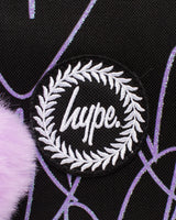 The Hype Glitter Scribble Heart Lunch Box in Black & Purple