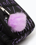 The Hype Glitter Scribble Heart Lunch Box in Black & Purple