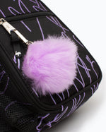 The Hype Glitter Scribble Heart Lunch Box in Black & Purple