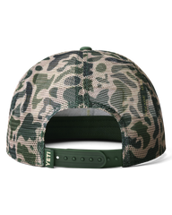 Woven Flat Brim Snapback Cap in Camo