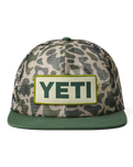 Woven Flat Brim Snapback Cap in Camo