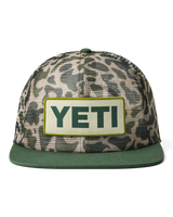 Woven Flat Brim Snapback Cap in Camo