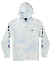 The RVCA Mens ANP Dye Hoodie in Blue Marble Tie Dye