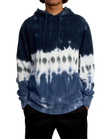 The RVCA Mens Tonally Tie Dye Hoodie in Blue Stripe Tie Dye