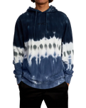 The RVCA Mens Tonally Tie Dye Hoodie in Blue Stripe Tie Dye