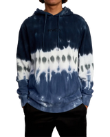 The RVCA Mens Tonally Tie Dye Hoodie in Blue Stripe Tie Dye