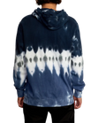 The RVCA Mens Tonally Tie Dye Hoodie in Blue Stripe Tie Dye