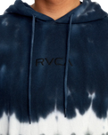 The RVCA Mens Tonally Tie Dye Hoodie in Blue Stripe Tie Dye