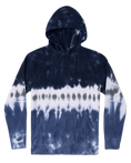 The RVCA Mens Tonally Tie Dye Hoodie in Blue Stripe Tie Dye