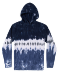 The RVCA Mens Tonally Tie Dye Hoodie in Blue Stripe Tie Dye