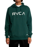 The RVCA Mens Big RVCA Hoodie in Hunter Green