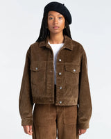 The Element Womens Craft Trucker Cord Jacket in Teak