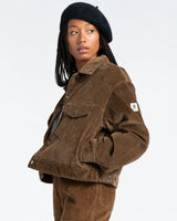 The Element Womens Craft Trucker Cord Jacket in Teak