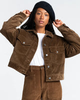 The Element Womens Craft Trucker Cord Jacket in Teak