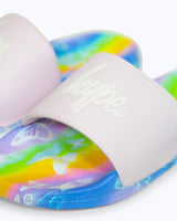 The Hype Girls Girls Strobe Script Sliders in Butterfly