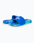 The Hype Girls Girls Ibiza Palm Script Sliders in Blue