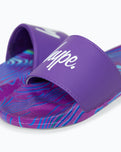 The Hype Girls Girls Crazy Wave Script Sliders in Purple