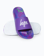 The Hype Girls Girls Crazy Wave Script Sliders in Purple