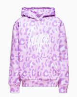 The Hype Girls Girls Tone On Tone Leopard Hoodie in Pink