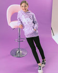 The Hype Girls Girls Tone On Tone Leopard Hoodie in Pink