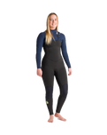 NuWave Solace 5/4/3mm Chest Zip Wetsuit in Bluestone, Black X & Saffron